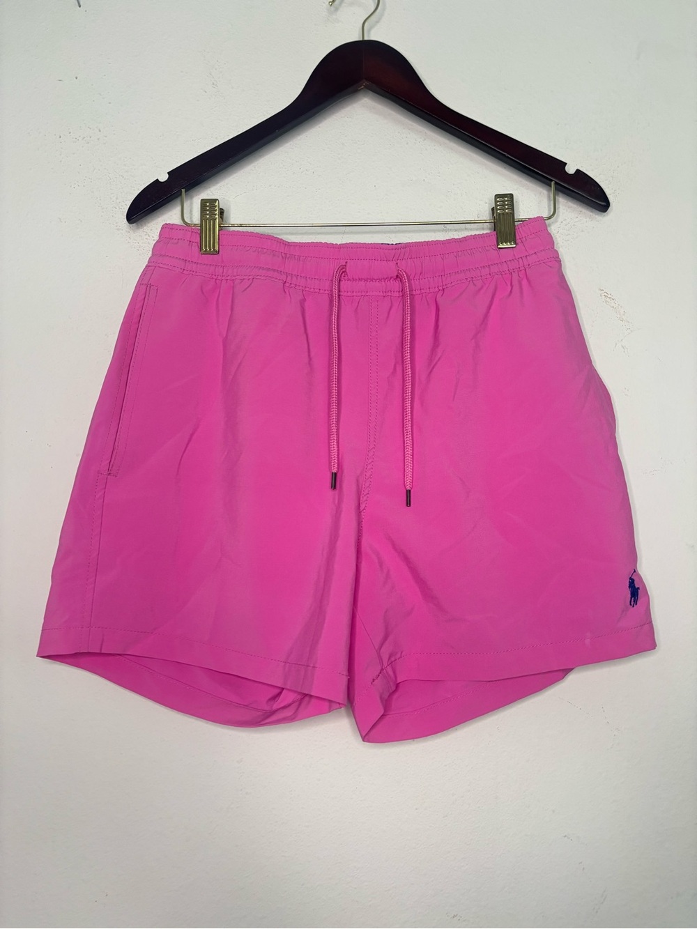 POLO RALPH LAUREN BRIGHT PINK SLIM FIT MENS SWIM TRUNKS SZ MEDIUM - Picture 1 of 7
